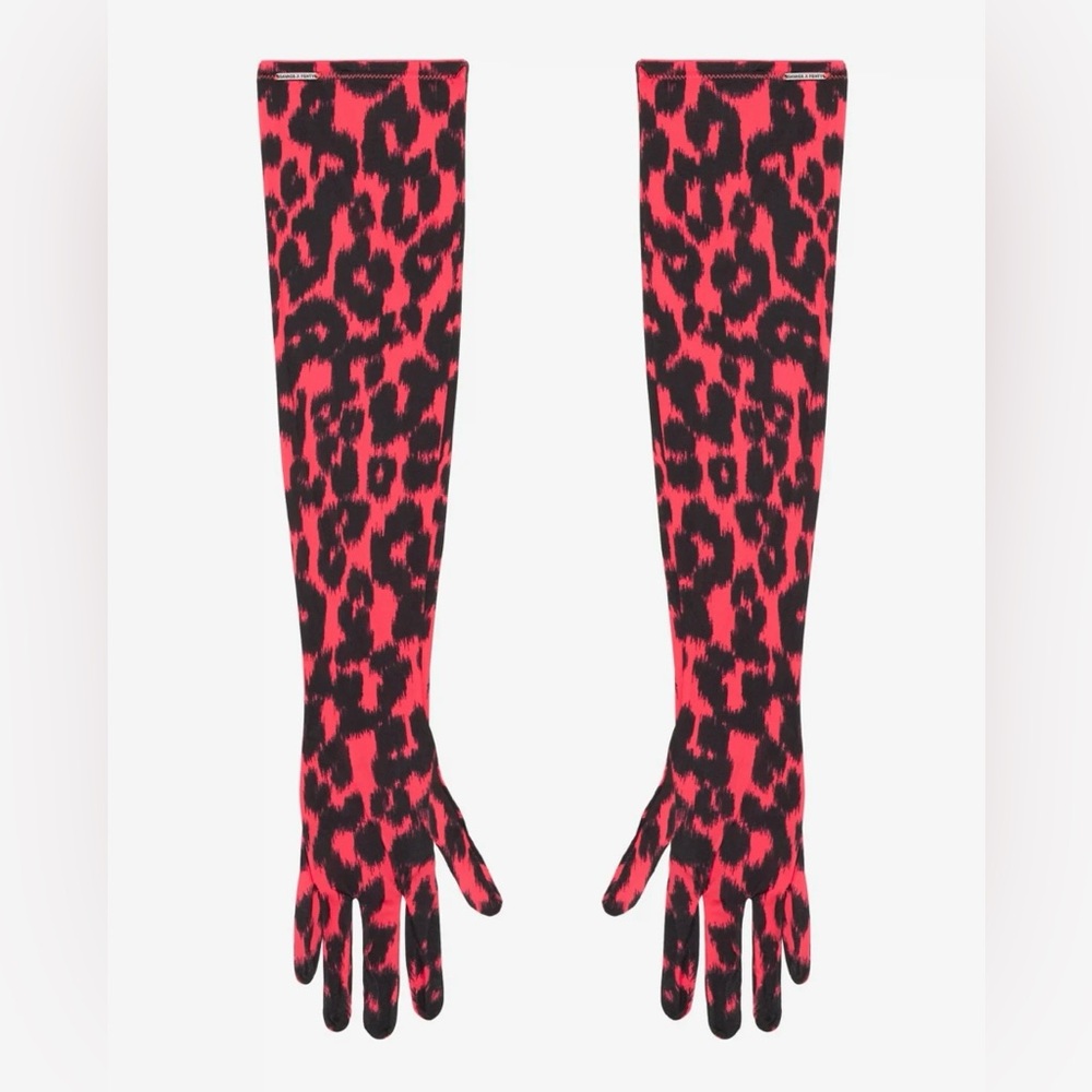 Savage X Fenty Pink and Black Leopard Gloves